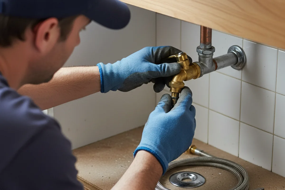 Shutoff valve and fitting work during Burst Pipe Repair in Saint Clair